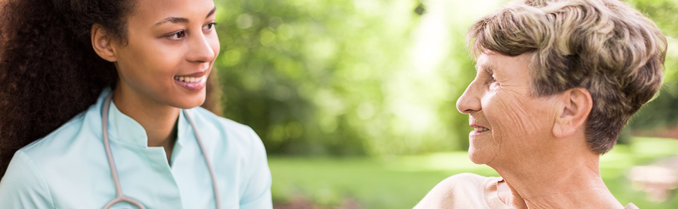 Afroamerican carer and senior patient